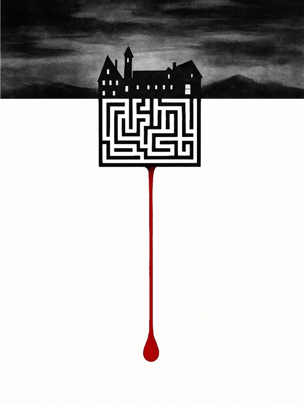 The shining Black and Red Maze House Wall Art Print